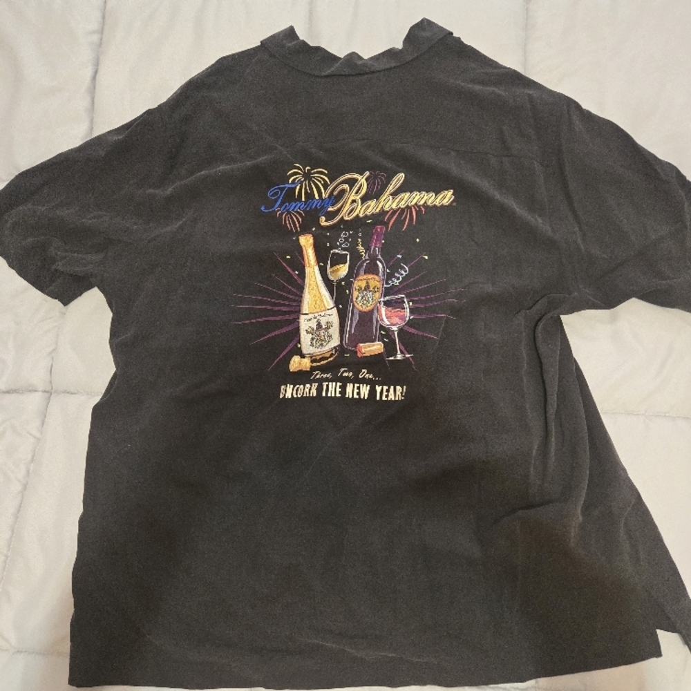 Tommy Bahama Black Graphic Panel Shirt